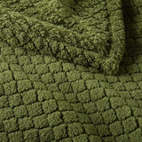 Exclusivo Mezcla Fleece Throw Blanket for Couch and Bed,Extra Soft Warm Decorative Fuzzy Throws for Women,Lightweight Cozy Blankets Size 50x60 Inches, Olive Green