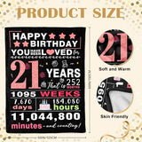 21st Birthday Gifts for Her - Gifts for 21 Year Old Female - 21 Birthday Decorations for Her - Twenty-one YR Bday Gift for Women Female Daughter Niece Sister Girlfriend Ideas Blanket 50"x60"
