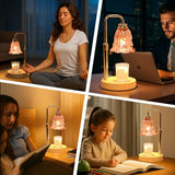 Droyek Candle Warmer Lamp with Timer Electric Adjustable Height Candle Warmer Dimmable Wax Warmer Lamp Jar Candles with 2 Bulbs for Home Decor & Office