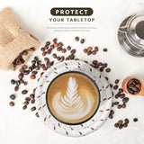 Coasters Set of 8 for Drinks, 4 Inch Large Coasters for Coffee Table, Tabletop Protection for Hot & Cold Drinks, Versatile Coasters for Home Decor, Non-Slip & Easy to Clean, Brown