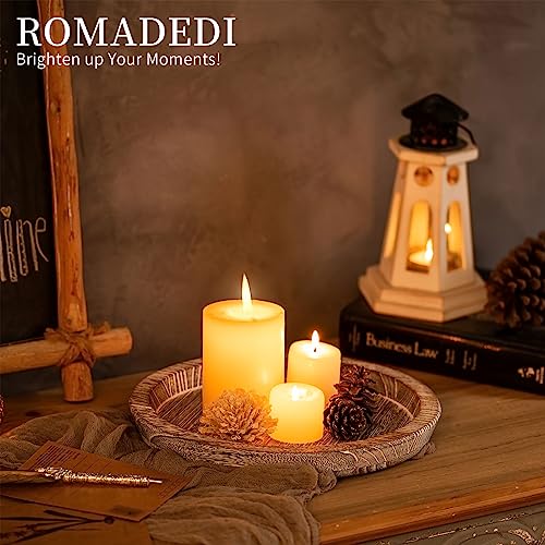 Romadedi Farmhouse Wooden Candle Tray, 11 Inch Round, Whitewashed