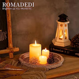 Romadedi Farmhouse Wooden Candle Tray, 11 Inch Round, Whitewashed