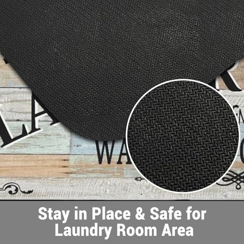 Non Slip Laundry Room Rug - Farmhouse Kitchen Floor Mat -Laundry Room Rug- Runner Decor -Washable Floor Carpet for Washroom Mudroom Kitchen Bathroom Hallway-20 x48