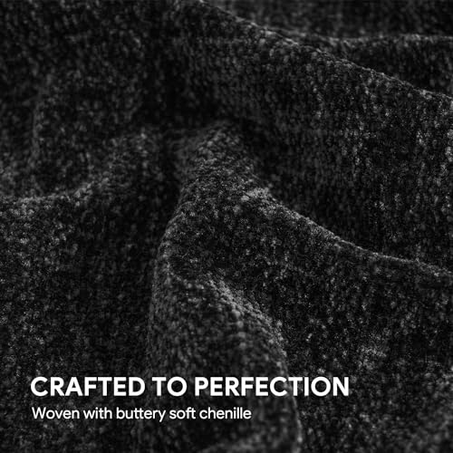 RECYCO Chenille Throw Blanket for Couch, 60"x80", Black