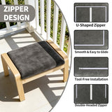 Poang Ottoman Cushion Cover,Armchair Replacement Covers Fits Poang Footstool,Covers Only,Cushion Not Included (Grey)