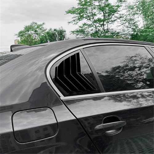 2X Rear Side Rear Side Vent Window Cover Fit for BMW 5 Series E60 2004-2010 Lover Shutter Exterior Modification Accessory(Glossy Black)
