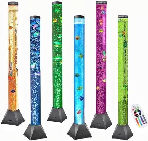 4FT Sensory Fish Bubble Tube Lamp – Soothing Aquarium Night Light for Calming Autism & ADHD, Stress Relief for Kids, Adults, Relaxing Home Décor