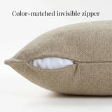 Fancy Homi Set of 2 Taupe 18x18 Inch Soft Chenille Decorative Throw Pillow Covers with Flange Edge, Square Neutral Modern Boho Textured Cushion Case Home Decor for Couch Sofa Bed Living Room