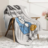 Funny Birthday Gift for Dad Husband, Dad is Not Sleeping Blanket, Dads Gifts from Daughter Son, Super Soft Throws Blanket for Couch and Napping, 60" x 50" (Gray)