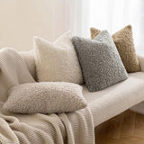 MIULEE Decorative Faux Fur Pillow Covers Sherpa 18x18 Gray
