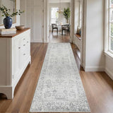 2x6 Grey Hallway Runner Rug,Non Slip Vintage Rug