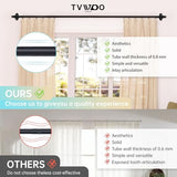 TVWOO Wrap Around Curtain Rods,Black Curtain Rods 28 to 48 Inch,5/8 Inch Adjustable Blackout Curtain Rod Set,Room Darkening Single Window Rod,Metal Thicken Hidden Curved Drapery Rod 28-48",Matte Black