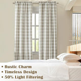 Beige Buffalo Plaid Check Curtain Panels 84 Inch Length,Tan Buffalo Gingham Rustic Farmhouse Style Rod Pocket Window Drapes Treatment for Bedroom Living Room,2 Panels,40" Wx84 L,Beige/White