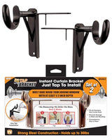 Spark Innovators Tap Curtain Rod Bracket, Bronze, Set of 2 – No Drill Curtain Rod Brackets, Damage-Free, Easy to Install | Fits 1.25" Rods, Holds up to 30 lbs, As Seen on TV – Great Gift Idea for Moms
