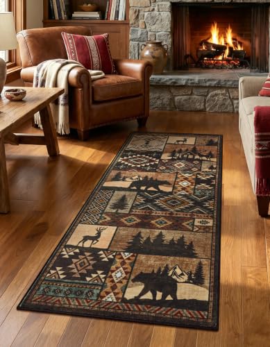 Runner Rug 2x4 Western Rugs Runner for Hallway Entryway,Brown