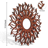 ADDMES 11.8 Inch Sun Wall Art Decor, Wooden Sun Wall Hanging Sculpture, Hollowed-out Mandala Hanging Sign for Indoor Outdoor Home Garden
