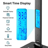 Desk Lamp with Wireless Charger: USB Charging Port, Table Lamp with Clock, Desk Lamps for Home Office College Dorm Room Essentials