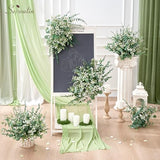 Serwalin 100 Pcs Mixed Artificial Eucalyptus Stems,Babys Breath Artificial Flowers Bulk with Faux Eucalyptus Leaves Greenery Stems for Wedding DIY Bouquets Floral Arrangement Home Decor