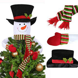 Christmas Tree Topper Snowman Top Hugger for Xmas Tree Holiday Decorations Winter Wonderland Decoration New Year Decorations Ornament with Hat Shawl and Poseable Arms