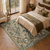 jinchan 8x10 Floral Vintage Washable Large Living Room Area Rug, Green