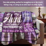 Aunt Gifts, Auntie Gift Ideas, Gifts for Aunt from Niece/Nephew, Auntie Birthday Gift, Soft Throw Blankets 60"X50"
