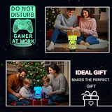 YuanDian Do Not Disturb Gamer at Work Night Light,Gamepad Graphic Video Games Gamer Gift Funny 3D Illusion Lamp 16 Colors Changing Touch & Remote Control for Men Teenagers and Kids