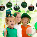 Green Christmas Balls 16ct 2.36”Christmas Tree Decoration, Shatterproof Plastic Decorative St. Patrick's Day Ball Ornaments Exquisite Designs (Green)