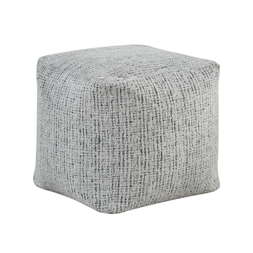 Square Pouf Chenille Fabric Upholstery, Modern Ottoman, Footstool, Non-Slip Floor Pouf, 1pc Sitting Pouf
