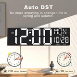 JALL 30" Extra Large Digital Wall Clock, Giant LED Wall Clock with Remote Control, Digital Clock with Jumbo Numbers for Living Room, Gym, Warehouse, Office, Home Decor, Plug-in, White
