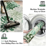 Wonnitar Tropical 2x3 Small Bathroom Rug, Washable Green Leaf Bath Mat, Non-Slip Cute Monstera Kitchen Sink Throw Rug, Low Pile Non-Shedding Floor Carpet for Bedside Dorm Doormat Decor