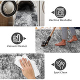 4x10ft Extra Wide Hallway Rug: Non-Slip Washable Large Carpet Runner for Kitchen Entryway Modern Abstract Low-Pile Soft Indoor Floor Mat for Bedroom Living Room Dining Room (Black/Grey/White, 4X10)