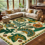 Joydeco Egypt Floral Large Washable 10x14 Area Rugs for Living Room Bedroom