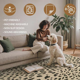 Leopard Print Rugs 9x12 Washable Area Carpet for Living Room Bedroom