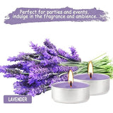 Purple Lavender Scented Tealight Candles - Giant 100 Pack Candles -Smokeless, 4 Hour Burn - Gift Set for Valentine's Day, Christmas, Weddings Centerpiece & Home Decor