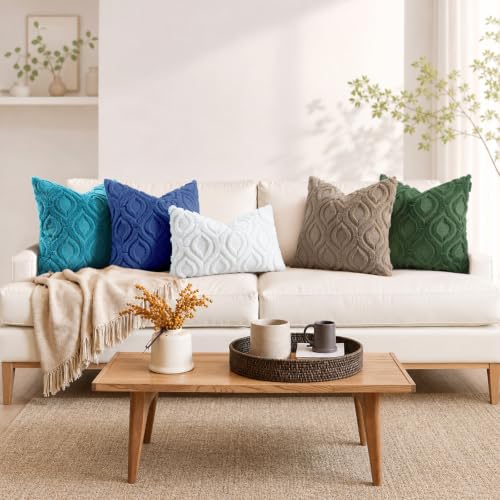 decorUhome Faux Fur Plush Soft Dark Blue Throw Pillow Covers 26x26 Set of 2