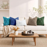 decorUhome Faux Fur Plush Soft Dark Blue Throw Pillow Covers 26x26 Set of 2