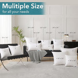 Oubonun 18"x18" Pillow Inserts (Set of 2) - Throw Pillow Inserts with 100% Cotton Cover - 18 Inch Square Interior Sofa Pillow Inserts - Decorative Pillow Insert Pair - White Couch Pillow