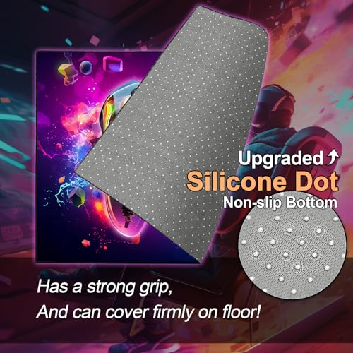 Gaming Area Rug Teen Boys Carpet, 3D Transparent Gamepad and Colorful Bomb Background Game Controller Design for Game Room, Gaming Room, Boys Girls Bedroom Playroom, Living Room (60" x 40")