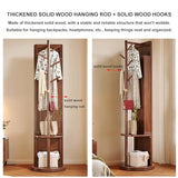 4-in-1 Full Length Mirror with Jewelry Cabinet, Makeup Organizer & Coat Rack - 360° Rotating Wood Floor Mirror, Space-Saving Dressing Mirror for Bedroom & Entryway