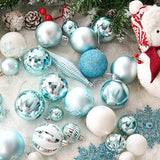 Joiedomi 133 Pcs Christmas Ornaments, Blue & White Assorted Shatterproof Christmas Balls Ornaments for Xmas Tree Wreath Garland Holidays Indoor/Outdoor Party and Events