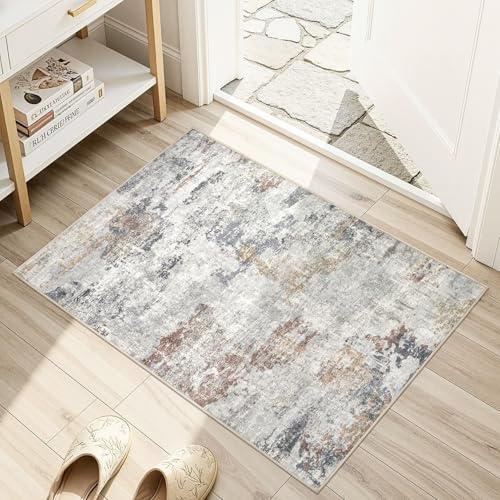 2x3 Small Area Rug Washable Entryway Rugs Abstract Carpet