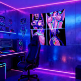 QGHOT Black Light Hot Girl Wall Decor Blacklight Sexy Tapestry Wall Hanging Black Light Sex Poster for Adults Room Bedroom Dorm Decor 60 * 50 in