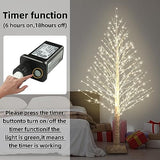 5FT Lighted Birch Tree, 560 LED Warm White Lights | Twinkle lighting effect, Built-in timer, Indoor outdoor display, Warm white festive glow, Wedding and Christmas decor