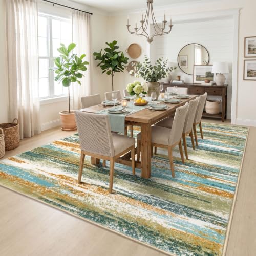 Modern Abstract 9x12 Area Rugs for Living Room Non Slip Bedroom Rug