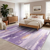 9x12 Area Rugs for Living Room, Modern Abstract Rugs, Purple