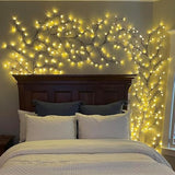 NIDISETPJAS Enchanted Willow Vine Lights with Remote, Christmas Swags Decorations Indoor Room Decor, 18 Branches 144 LEDs Lighted Willow Vine Lights for Walls Bedroom Home Decor