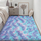 Area Rug Living Room Bedroom: 4x6 Fluffy Plush Shag Carpet Rainbow