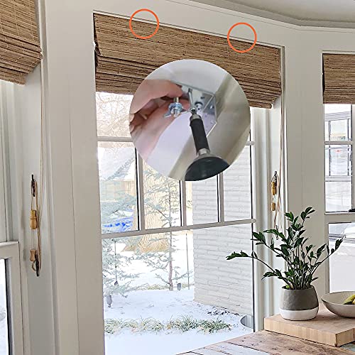 2pcs Mounting L Bracket and wingnut for Woven Wood or Bamboo Shade Universal Design for Inside, Ceiling or Wall Mount Roman Fold Shade