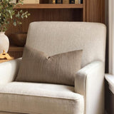 MIULEE Lumbar Striped Throw Pillow Covers 12x20 Coco Brown 2 Pack