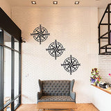 11 Inches Metal Decorative Nautical Compass Wall Decor, Living Room Bedroom Office Porch Garden Patio Signs Wall Hanging Art Beach Theme Home Decoration (Black)